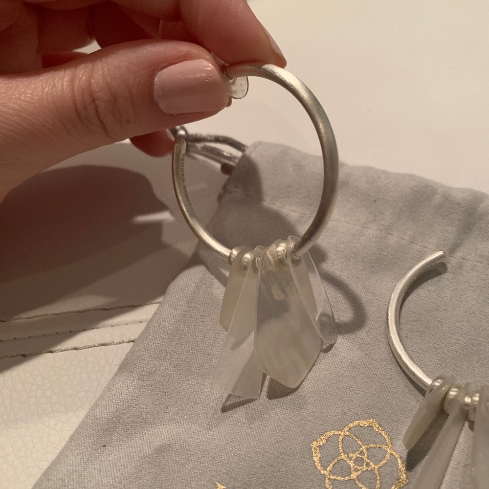 Kendra Scott Silver White MOP Gaby Hoop Earrings